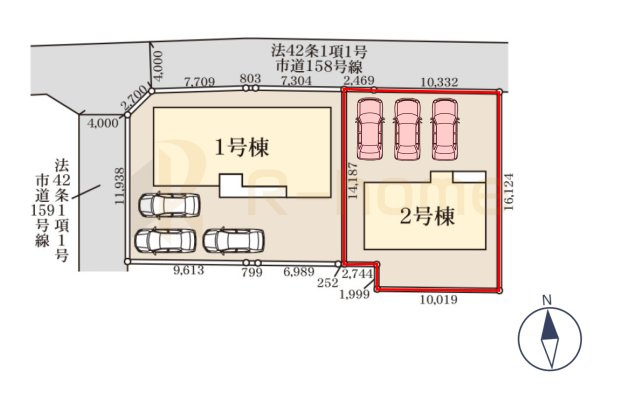 水戸市元吉田町10期　新築戸建て　2号棟の区画図|大きなお買い物だからこそ、メリット・デメリットを伝えさせて頂きます。
R-homeにお任せください♪