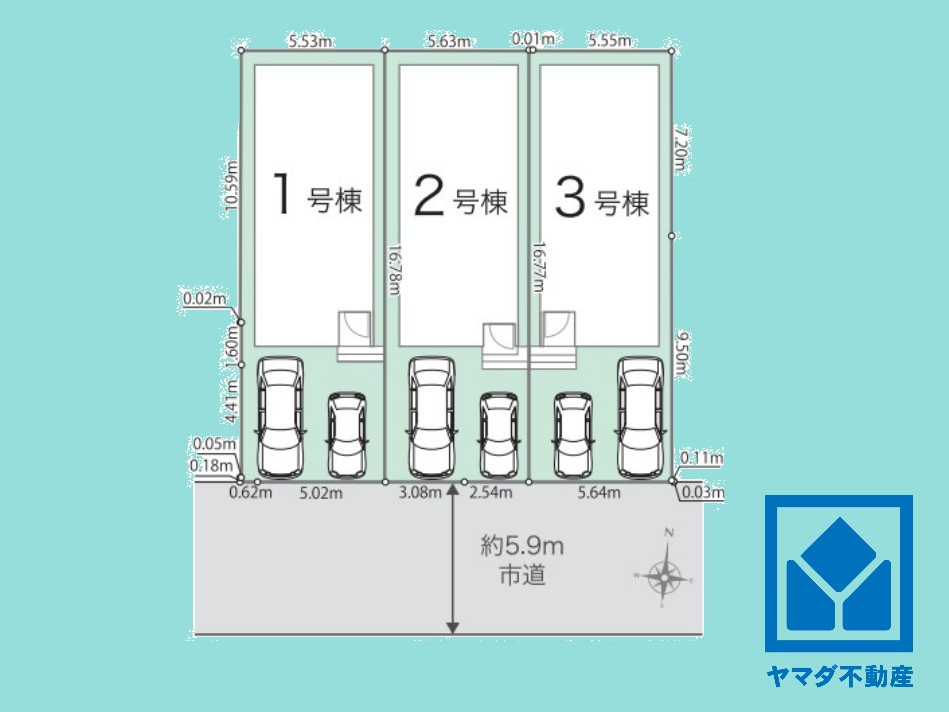 伏見区久我森の宮町　25-1期　3号棟　の区画図