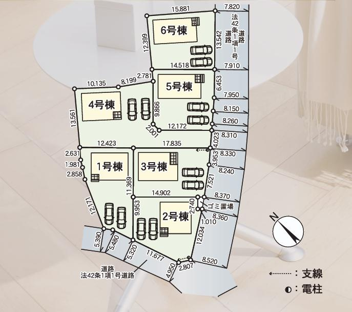 那珂市瓜連第14　新築戸建　5号棟の区画図