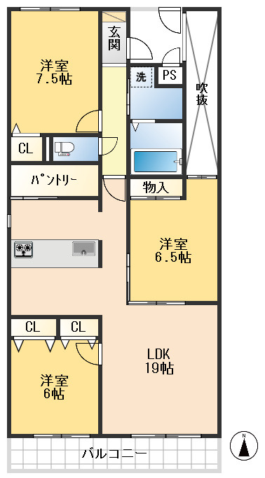 ライオンズマンション豊中刀根山の間取り