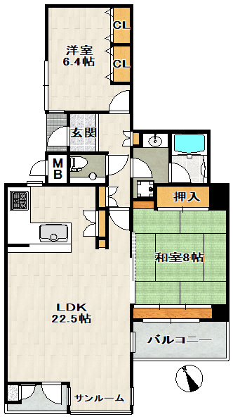 ソリオ宝塚東館の間取り
