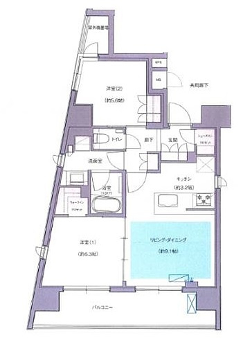 ビーロット日本橋レジデンスの間取り