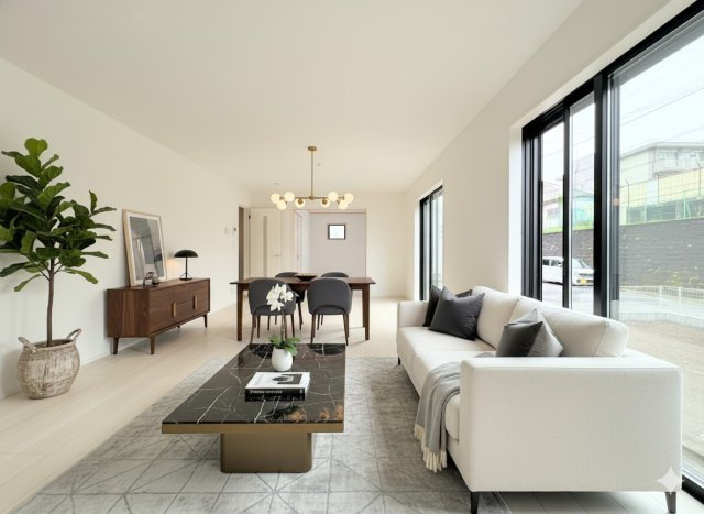 戸塚区舞岡町　新築戸建て　全2棟　第2のその他|［モデルハウス］◆一家だんらんのスペースとなるＬＤＫ。窓から明るい光が差し込み、思わず家族の会話も弾む快適な空間。(家具はイメージ写真です）

