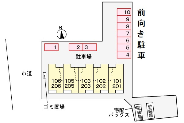 プログレス　コートの区画図