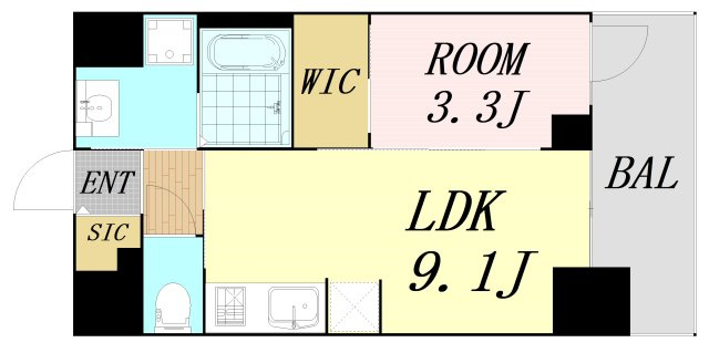 S-RESIDENCE松屋町asence　仲介手数料無料の間取り