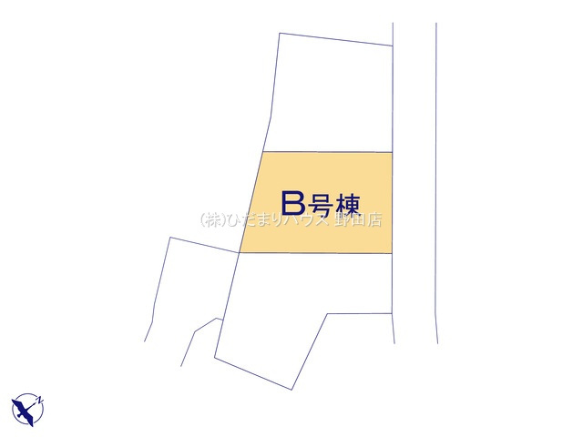 野田市桜台59番　新築戸建　B号棟の区画図|一方 ： 北東 5m 公道