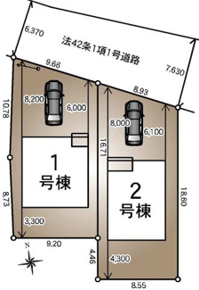 【区画図】 | 本宮市仁井田新築一戸建て2棟