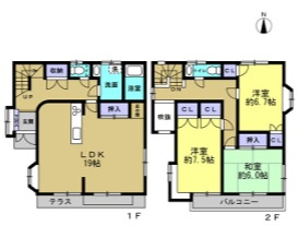 武蔵村山市大南1丁目　リフォーム済み中古戸建の間取り