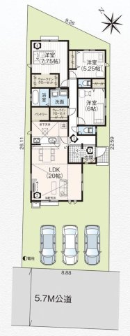 【間取り】 | 久喜市中妻3期　新築戸建　全1棟　1号棟
