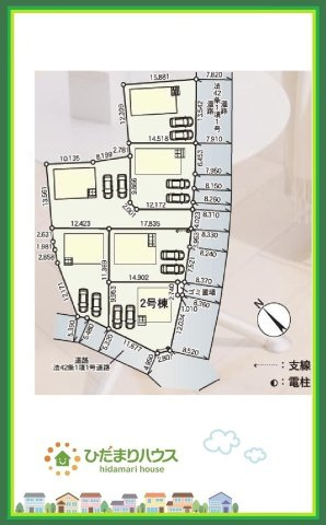 那珂市瓜連第14　新築戸建　2号棟の区画図|たっぷりの陽光と心地よい風が舞い込む住まい♪
