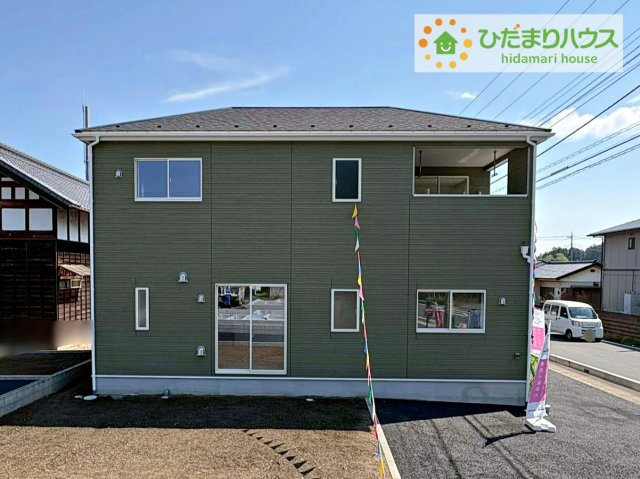 那珂市瓜連第14　新築戸建　5号棟の外観|デザイナーズのようなお洒落な外観です(^^♪