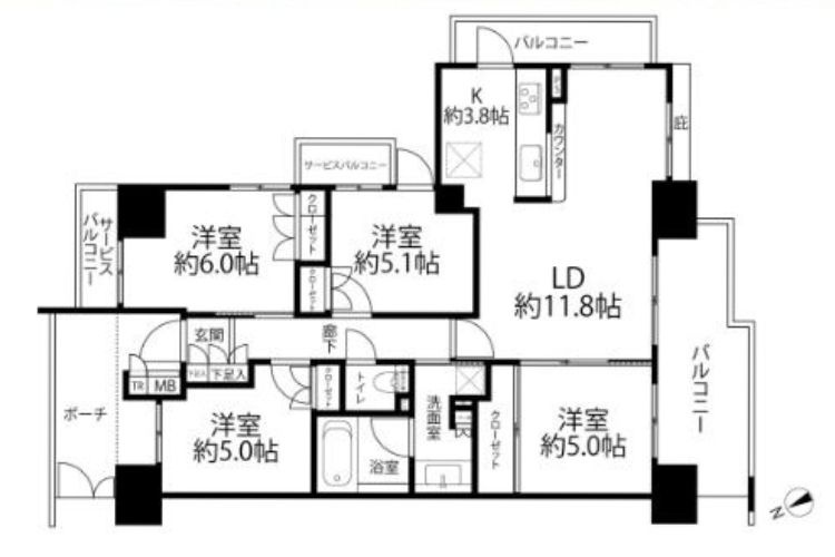 アンビシャスシティ春日部の間取り
