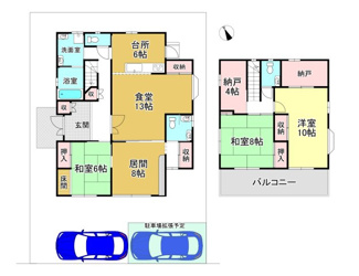 【間取り】 | 大津市仰木の里東3丁目5-13　中古戸建