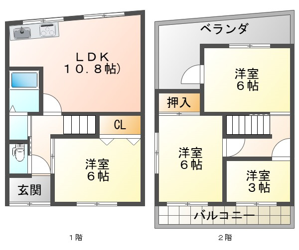 東垂水2丁目貸家の間取り