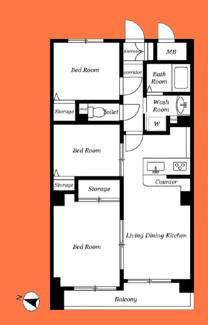 【間取り】 | セザール第二竹ノ塚