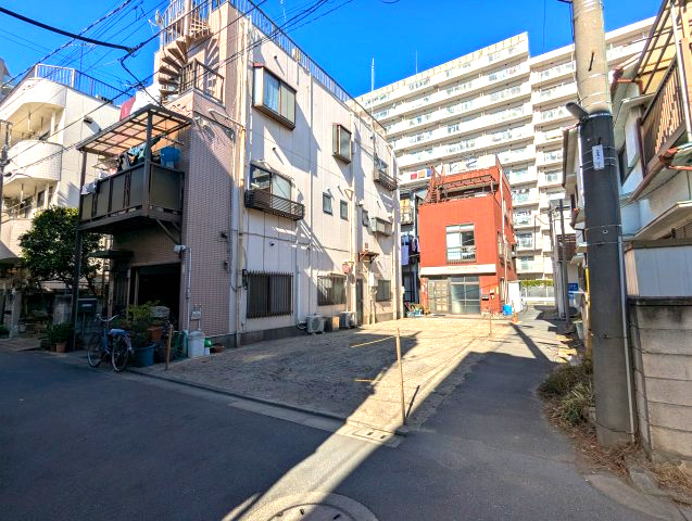 江東区東砂８丁目の建築条件付売地の外観|南東側から撮影。