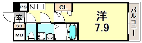 エスリード三宮旭通の間取り