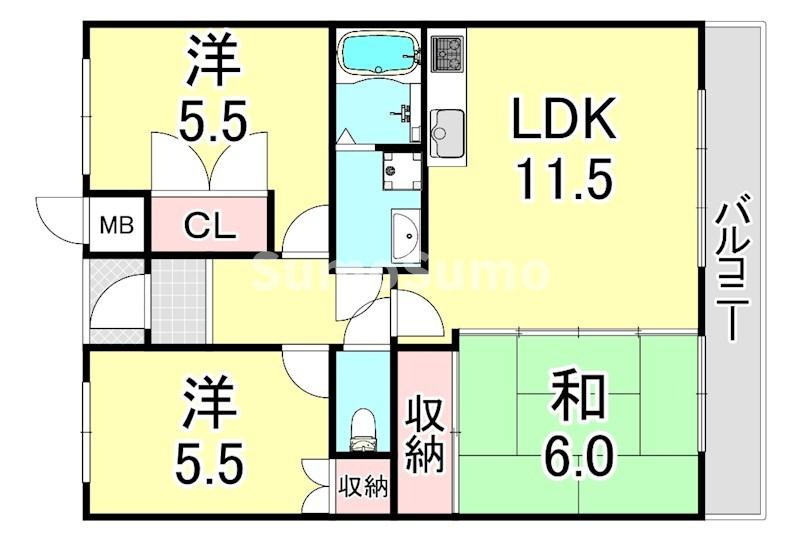 ガーデンハイツ桃山台弐番館の間取り