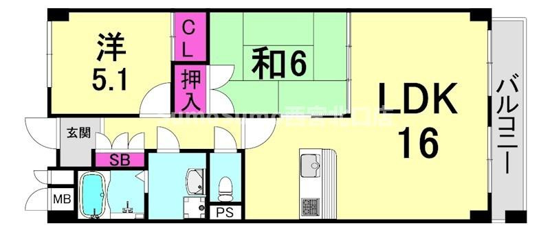 カサ・デラ・ルーチェ苦楽園の間取り