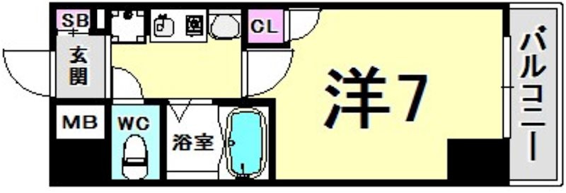 エステムコート新神戸エリタージュの間取り
