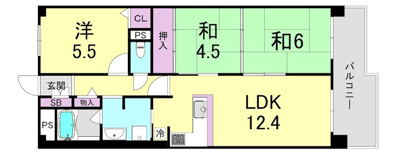 コープ野村高取台の間取り