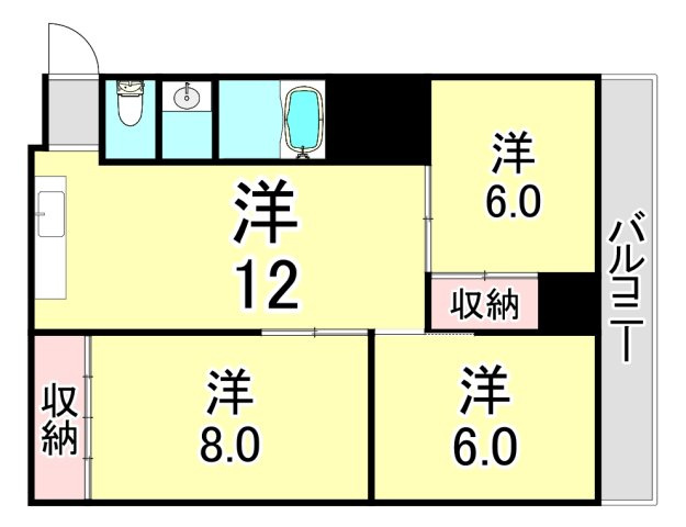 ダイバーシティ神戸長田A棟の間取り