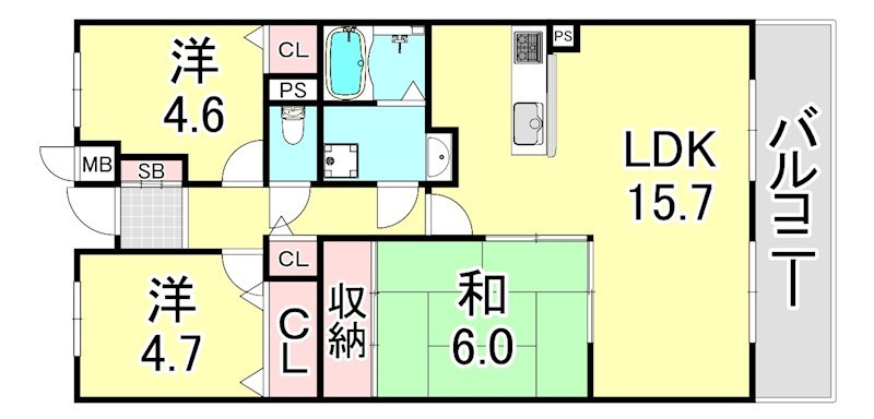 デメテル高取台の間取り