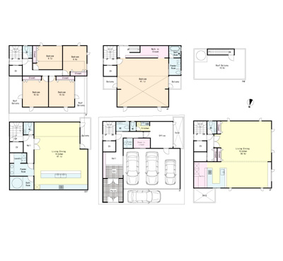 【土地図＋建物プラン例】 | 南麻布３丁目　有栖川宮公園南　売地