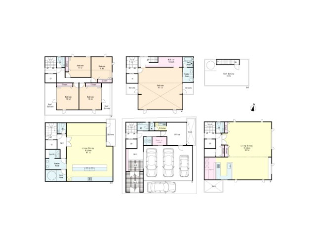 南麻布３丁目　有栖川宮公園南　売地の土地図＋建物プラン例