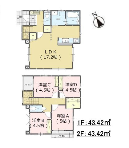 福岡市早良区内野５丁目第1-3棟（3号棟）の区画図|配置図