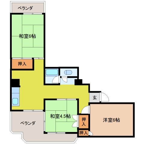 レジデンス　ドゥ・ルウエストの間取り