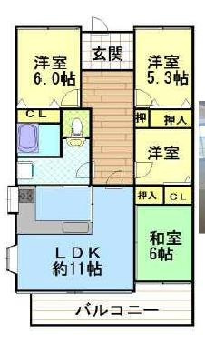 フォーシーズンズ芦屋の間取り