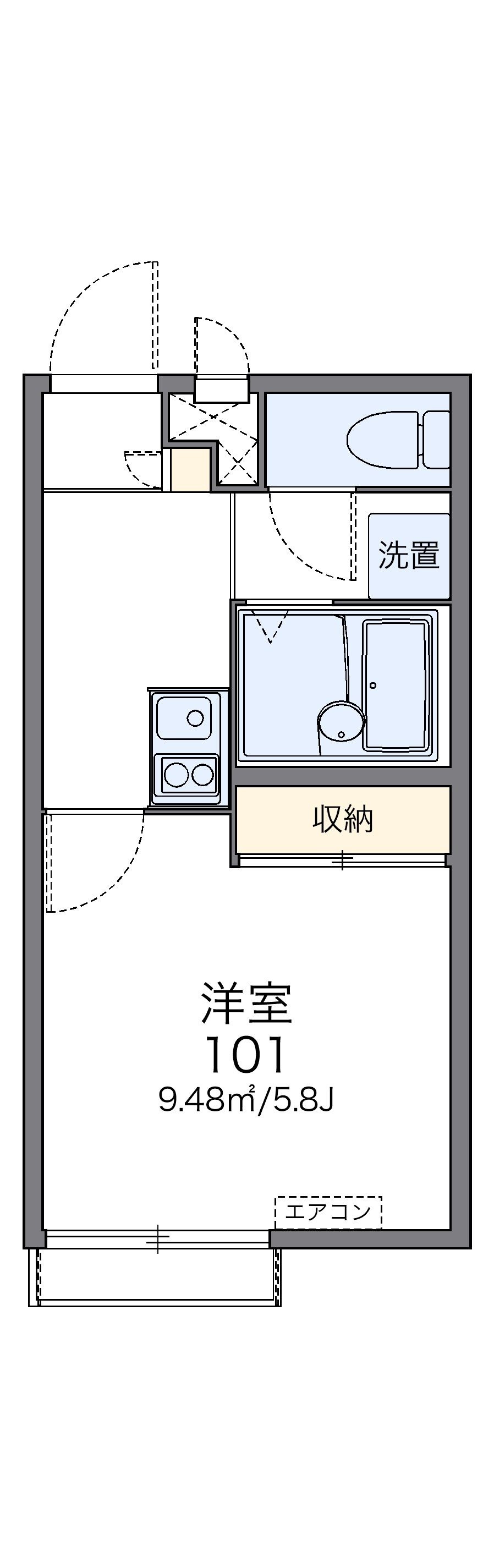 レオパレスＮｏｒｔｈ六甲の間取り