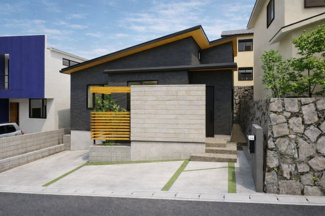 【外観パース】 | 城陽市寺田深谷　新築戸建 | セカンドライフまで永く愛せる和モダンスタイル