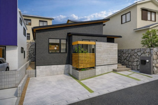 【外観パース】 | 城陽市寺田深谷　新築戸建 | セカンドライフまで永く愛せる和モダンスタイル