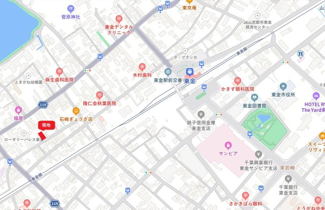 【南道路】東金市東金　新築戸建の地図