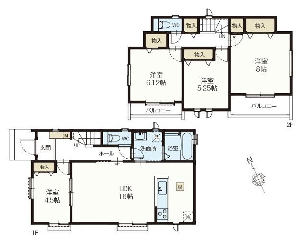【サンスターホーム】青梅市新町4丁目　高性能新築戸建D号棟の間取り