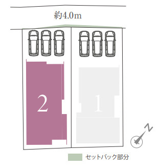 AHC宜野湾市大山4丁目-2号棟　＼☆ご成約時キャッシュバック☆／の区画図|3台並列駐車可能です！