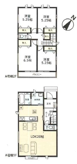 守谷市薬師台7丁目16番　新築戸建の間取り|間取り図です♪
実際の空間の広さや陽当たり、風通しなどは現地でご確認できます♪