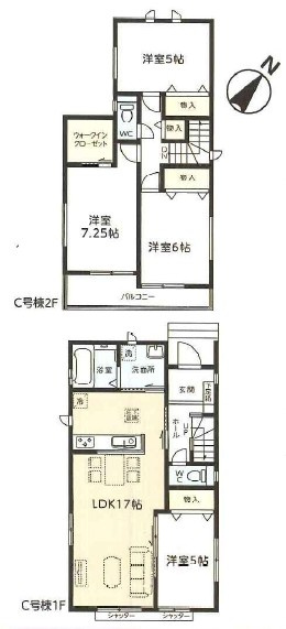 守谷市薬師台7丁目16番　新築戸建　C号棟の間取り|間取り図です♪
実際の空間の広さや陽当たり、風通しなどは現地でご確認できます♪