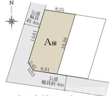 　の区画図|対象地はA棟です