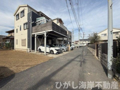 平塚市榎木町　売地の前面道路含む現地写真|現地外観
