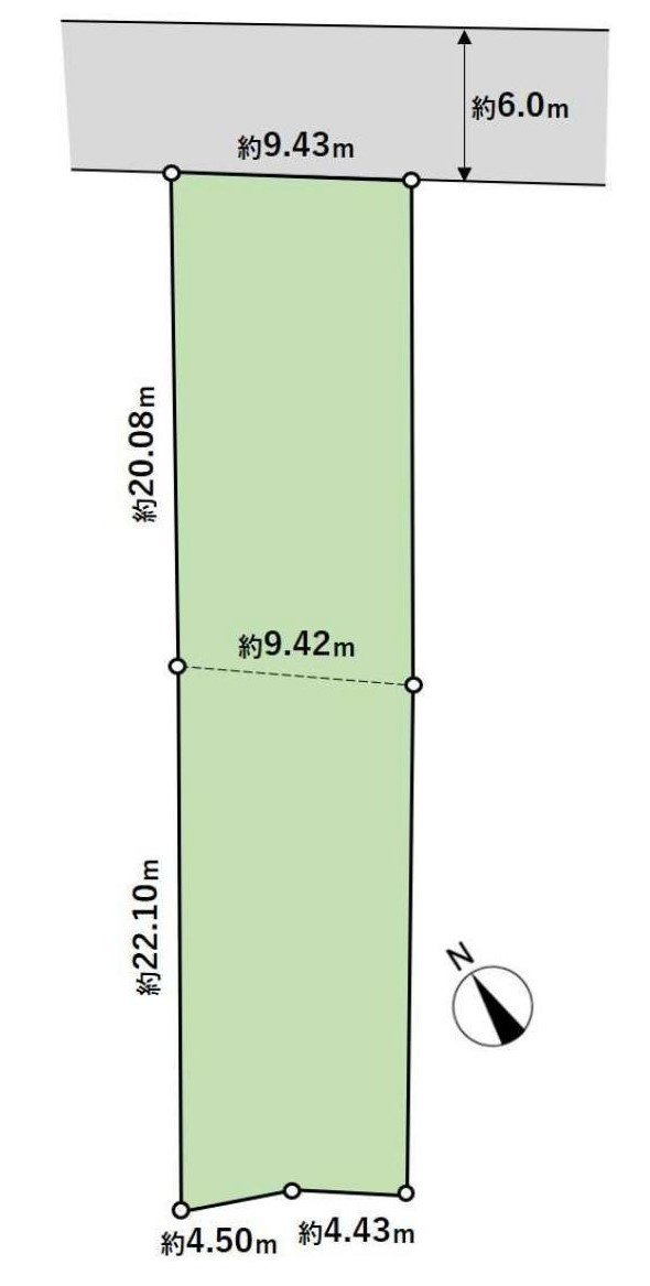 自然豊かな住環境　更地　建築条件なしの土地図|土地図