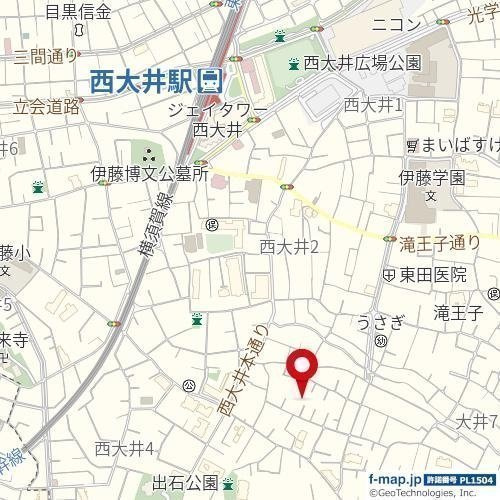 西大井テラスの地図