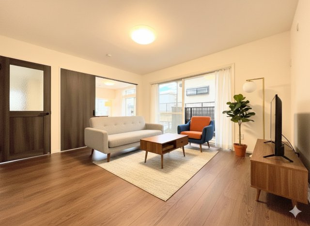 泉区白百合３丁目　中古戸建ての居間・リビング|◆リビングは一日中太陽の光が射し込みます。家族が集まる空間は、自然と笑顔が溢れます！(家具はイメージです)