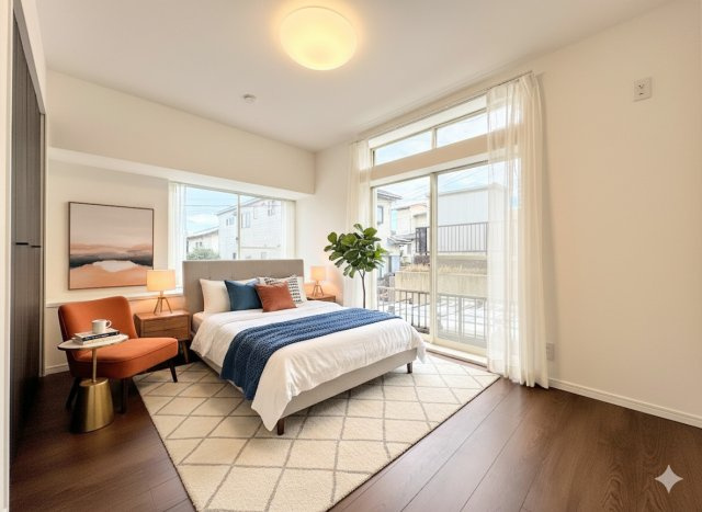 泉区白百合３丁目　中古戸建ての洋室|◆柔らかい陽光が差し込む明るいお部屋を演出する設計。彩光の取れる窓が気持ちの良いお部屋を創り上げます。(家具はイメージです)