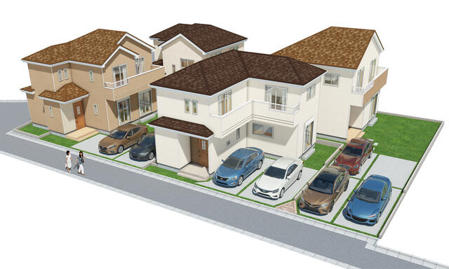 ハートフルタウン宇都宮市今泉町２５４１番の外観パース|分譲地の完成イメージ