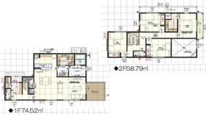 【参考プラン】 | 一条工務店設計の建物面積133.31平米、2階建大型4LDK参考プラン
