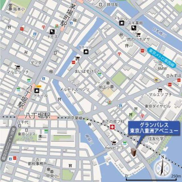 グランパレス東京八重洲アベニューの地図