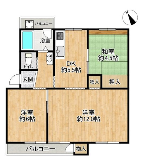 【間取り】 | 狩口台住宅33号棟